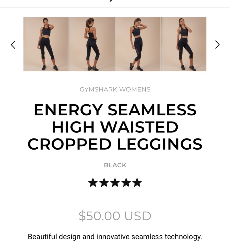 Gymshark cropped leggings. Two pairs size XS